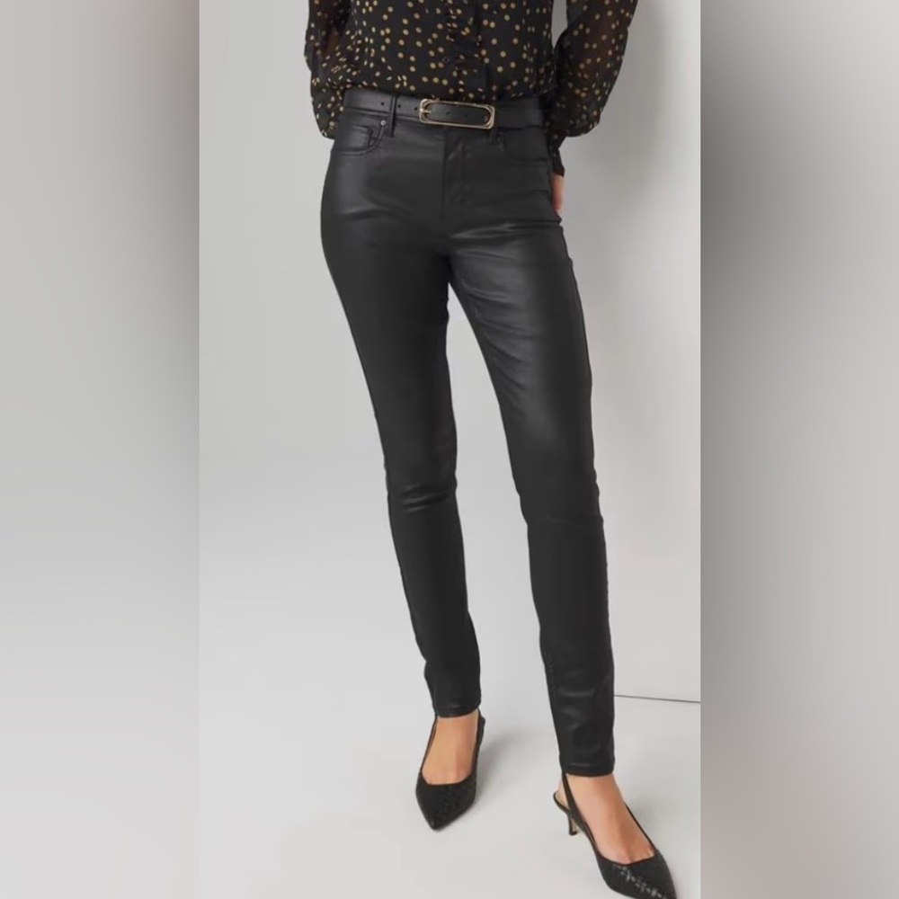 WHBM High Rise coated skinny jeans Size 00